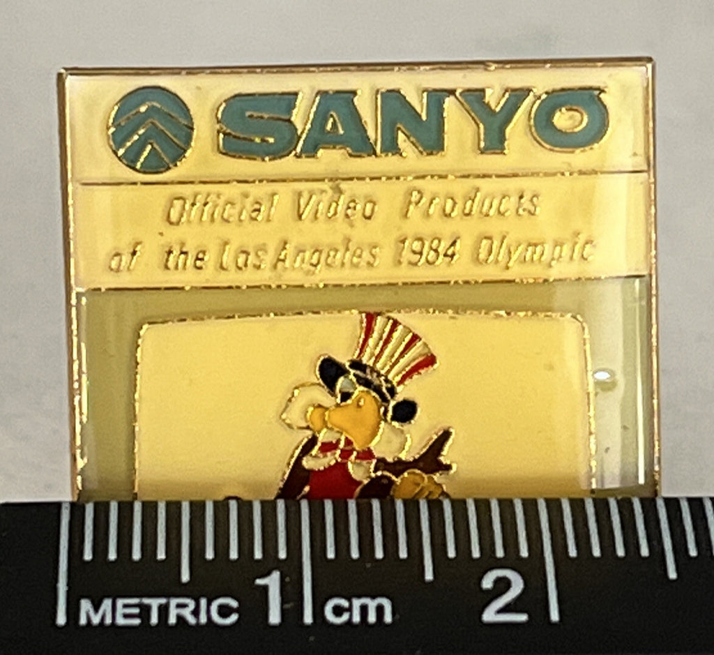 Sanyo Sam the Eagle 1984 Los Angeles Olympic sponsor pin (photo 4)