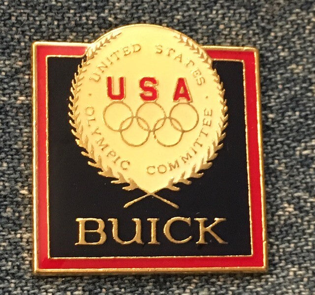 Buick USA Team 1984 Los Angeles Olympic sponsor pin with 5 rings