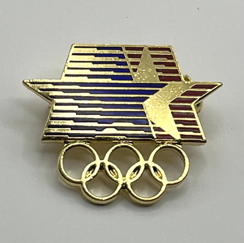 1984 Los Angeles Olympic brooch pin with Stars in Motion logo