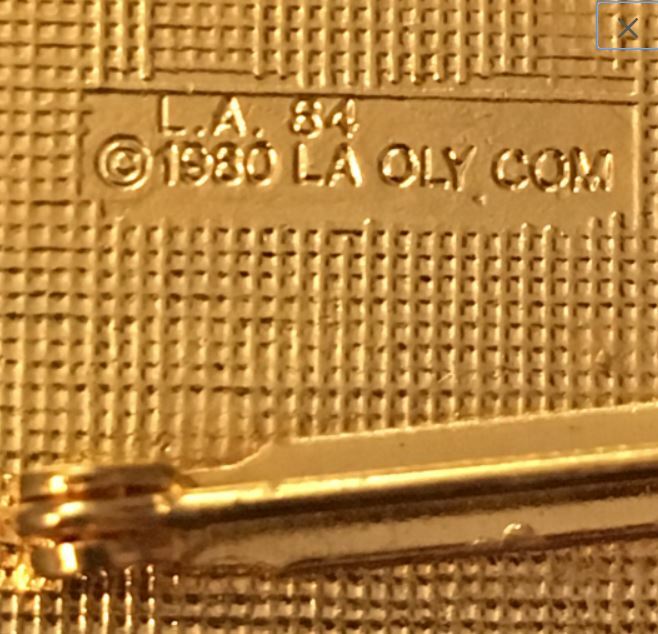 White Sports Illustrated 1984 Los Angeles Olympic media brooch pin (photo 3)
