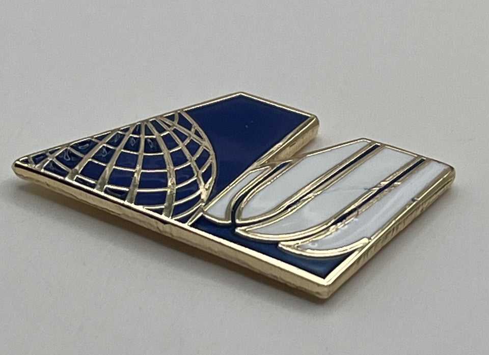 United Air Lines Globe U Logo Lapel Pin Cloisonné Repro Gift