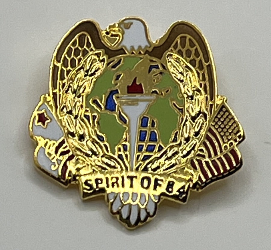1984 Los Angeles Olympic Pin ~ Spirit of 84 Eagle and Torch ~ Designs by Margarita