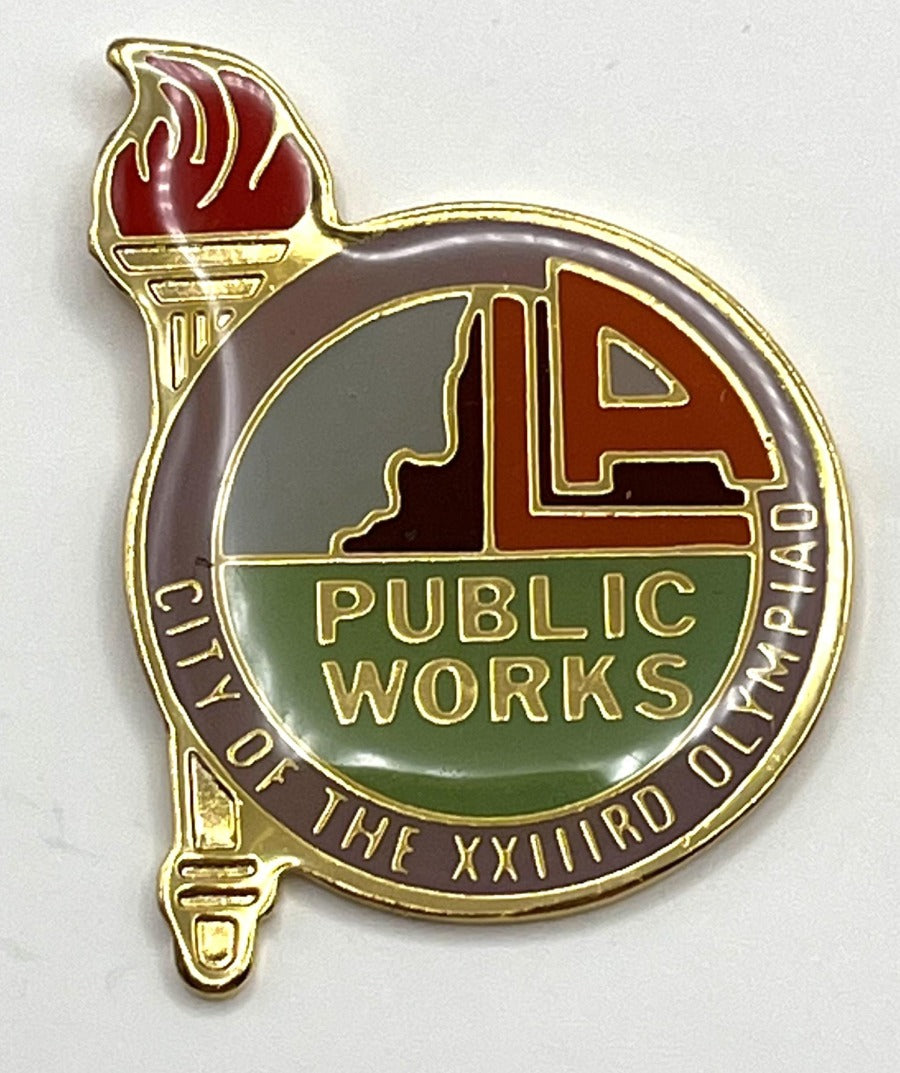 1984 Los Angeles Olympic City of the XXIIIrd Olympiad Pin ~ Public Works ~ HAL
