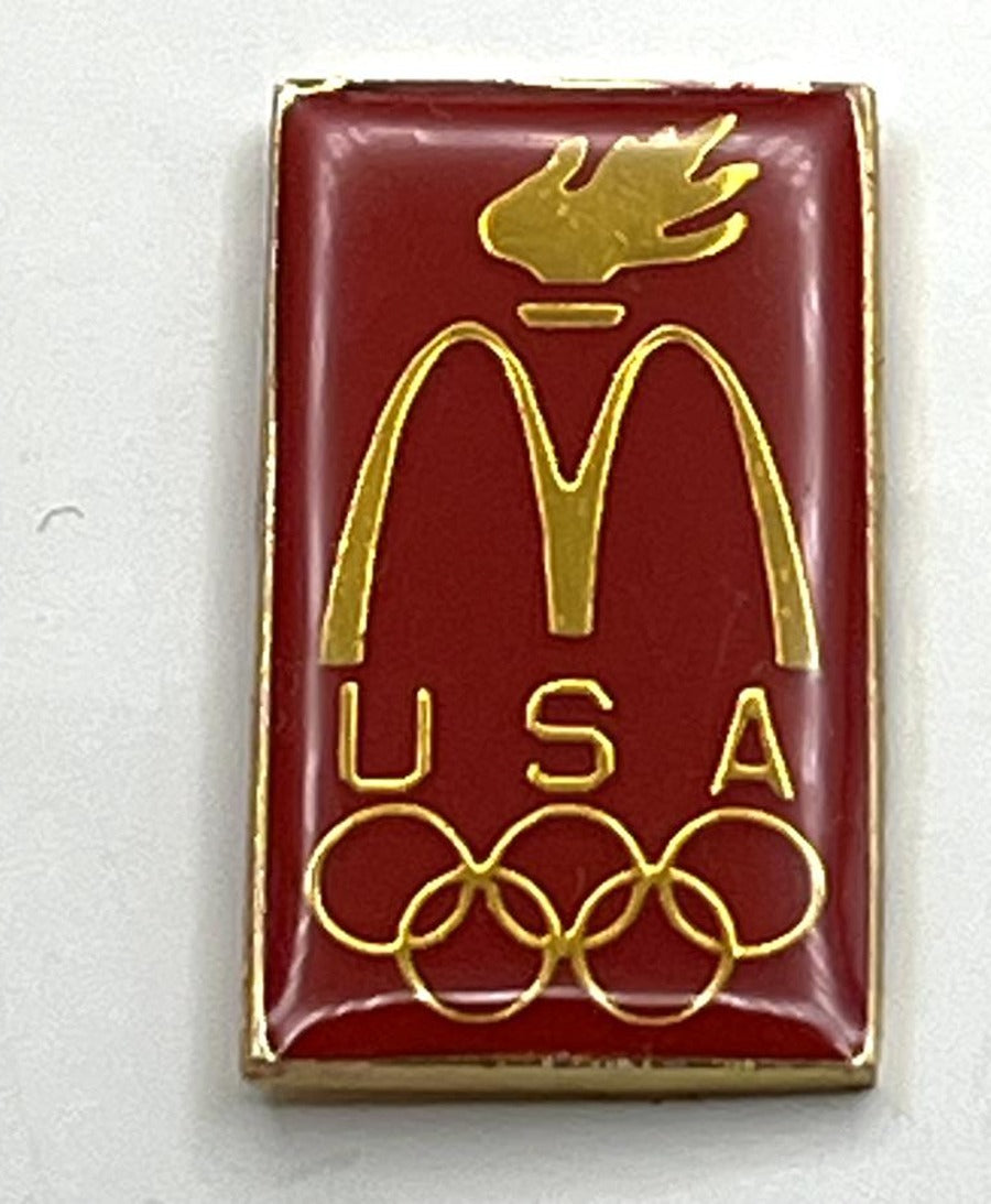 1996 Atlanta Olympic Pin - McDonald's USA Golden Arches Torch Sponsor Pin
