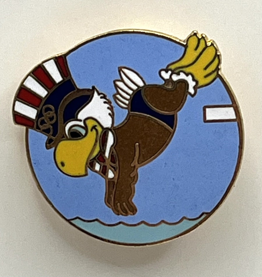 1984 Los Angeles Olympic Pin - Sam the Eagle Diving