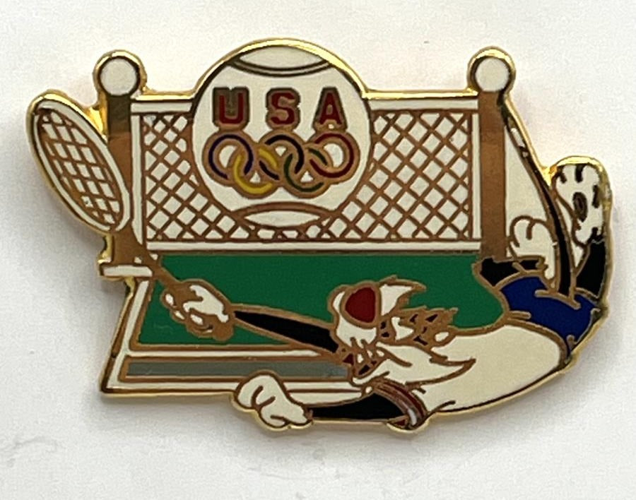 1996 Atlanta Olympic Pin - Sylvester Tennis USA (Looney Tunes)