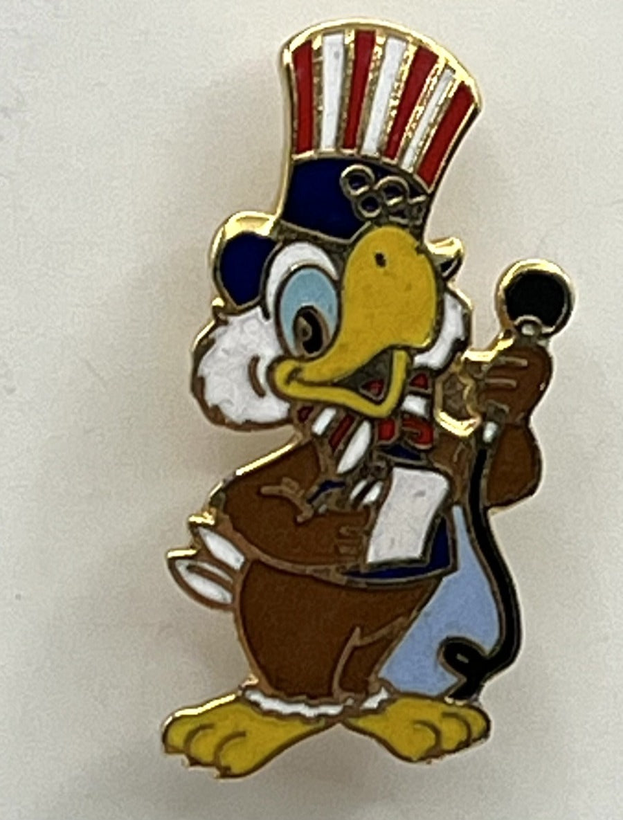 1984 Los Angeles Olympic Sam the Eagle Press Pose Pin ~ Microphone ~ LAOOC
