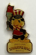 1984 Los Angeles Olympic Sponsor Pin ~ Arizona Sparkling Water Sam the Eagle with Torch