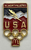 1992 Albertville Olympic Pin McDonald's USA Ski Jumping Sponsor Pin