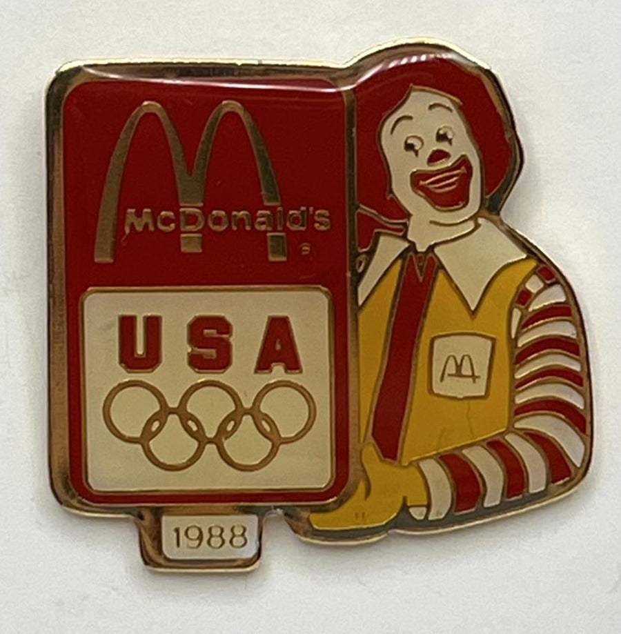 1988 McDonald's USA Olympic Sponsor Pin - Ronald McDonald