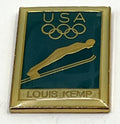 1992 USA Olympic Team Sponsor Pin ~ Louis Kemp ~ Ski Jumping ~ Oscar Mayer