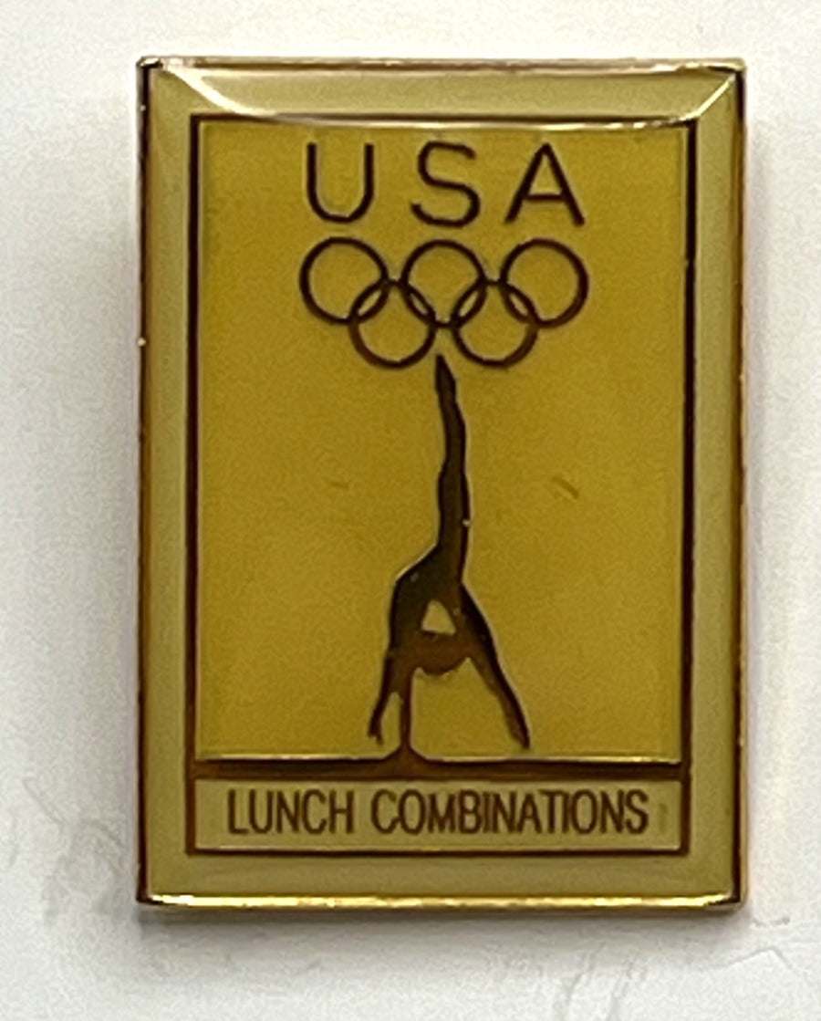 1992 USA Olympic Team Sponsor Pin ~ Lunch Combinations ~ Gymnastics ~ Oscar Mayer