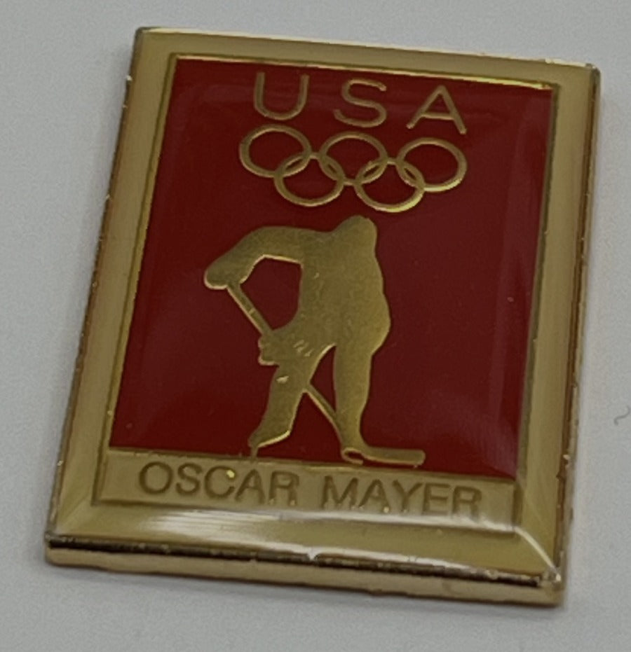 1992 USA Olympic Team Sponsor Pin ~ Oscar Mayer ~ Ice Hockey ~ Louis Rich