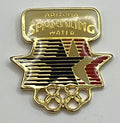 1984 Los Angeles Olympic Sponsor Pin ~ Arizona Sparkling Water Stars in Motion Logo