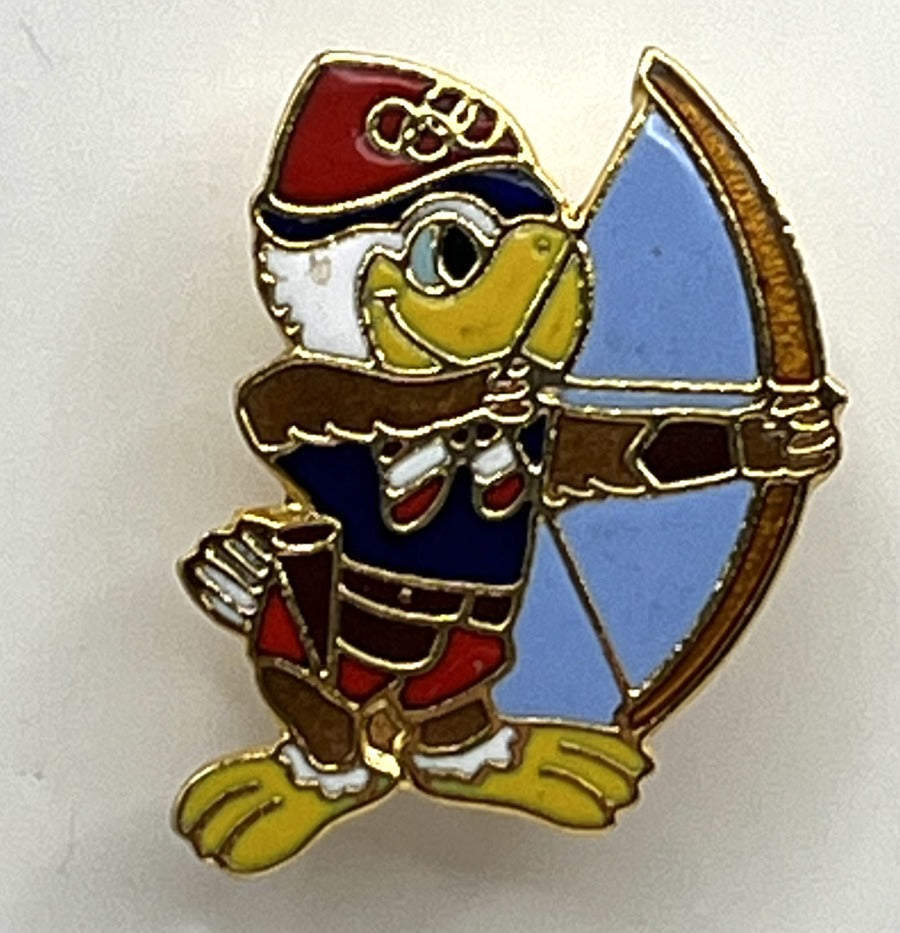 1984 Los Angeles Olympic Archery Pin ~ Sam the Eagle Mascot