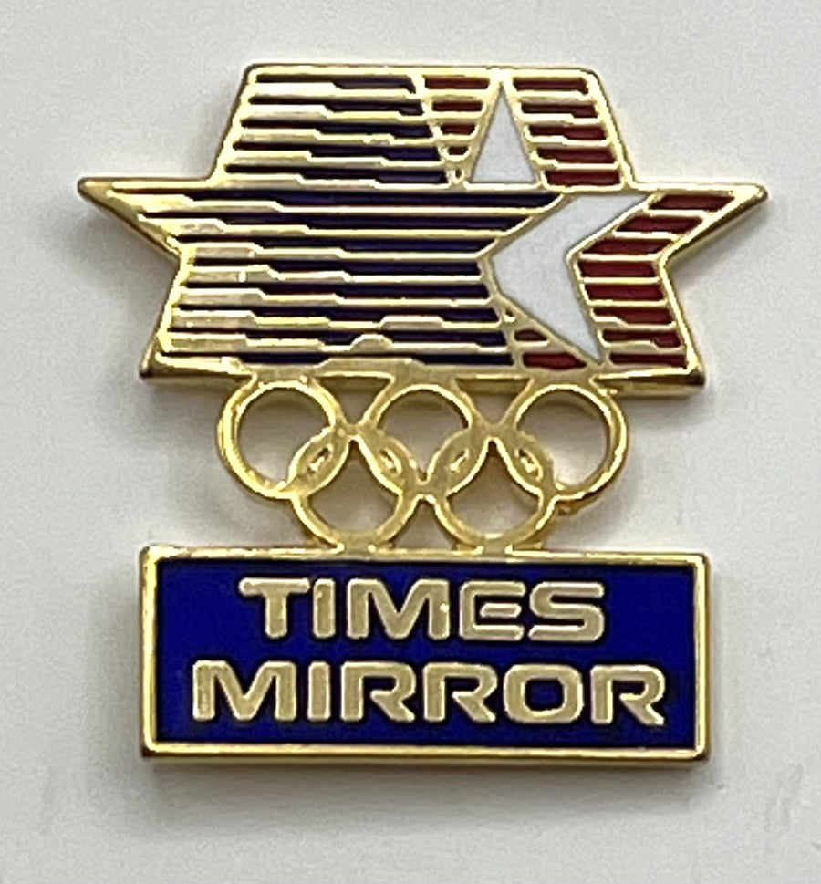 1984 Los Angeles Olympic Sponsor Pin ~ Times Mirror Stars in Motion Logo
