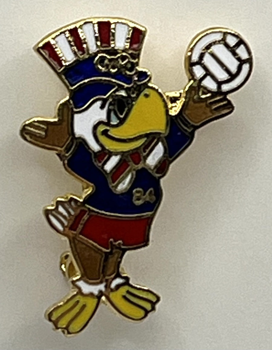 1984 Los Angeles Olympic Pin - Sam the Eagle Volleyball