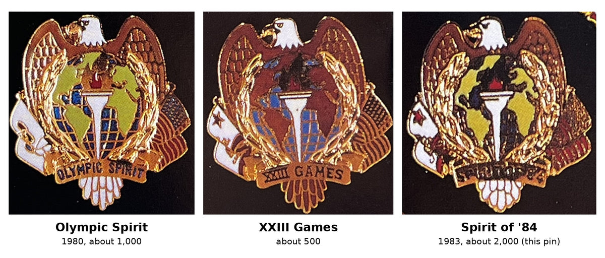 1984 Los Angeles Olympic Pin ~ Spirit of 84 Eagle and Torch ~ Designs by Margarita